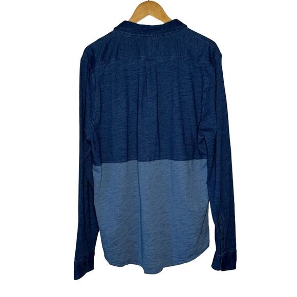 J. Crew Indigo Men's Dyed Colorblock Harbor Shirt Size XL - Picture 3 of 8